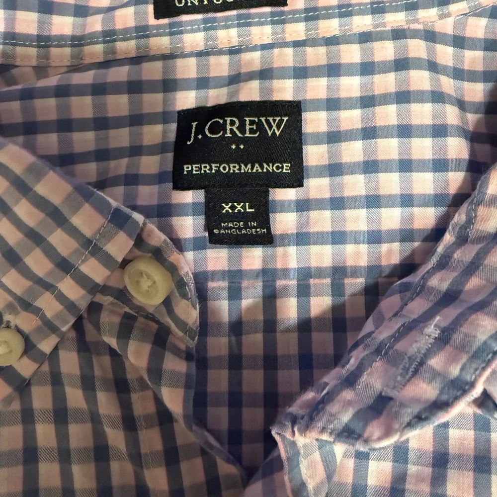 J. Crew Men's Purple/blue andpink Checkered Shirt